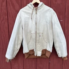 VTG Y2K 2002 Distressed Faded Thrashed Carhartt Coat Jacket M USA J131 Brown