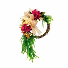 Blumenkranz mit Hortensien asymmetrisch Dekokranz mit Schleife volumin&ouml;s