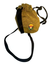 Baggu Mini Recycled Nylon Bucket Bag Crossbody Green With Mushroom Pin