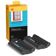 Kodak Dock Plus PHC-80 Cartridge Refill & Photo Paper 80 Pack for Vibrant Prints