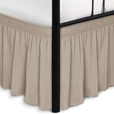 Biscaynebay Wrap Around Bed Skirts with Split Corners for Queen Beds 15 Drop,...