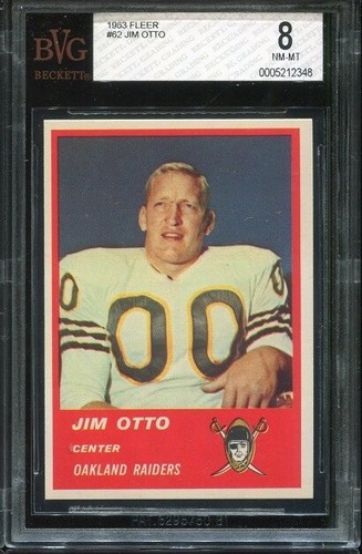 1963 Fleer #62 Jim Otto BVG 8 Oakland Raiders HOF University of Miami