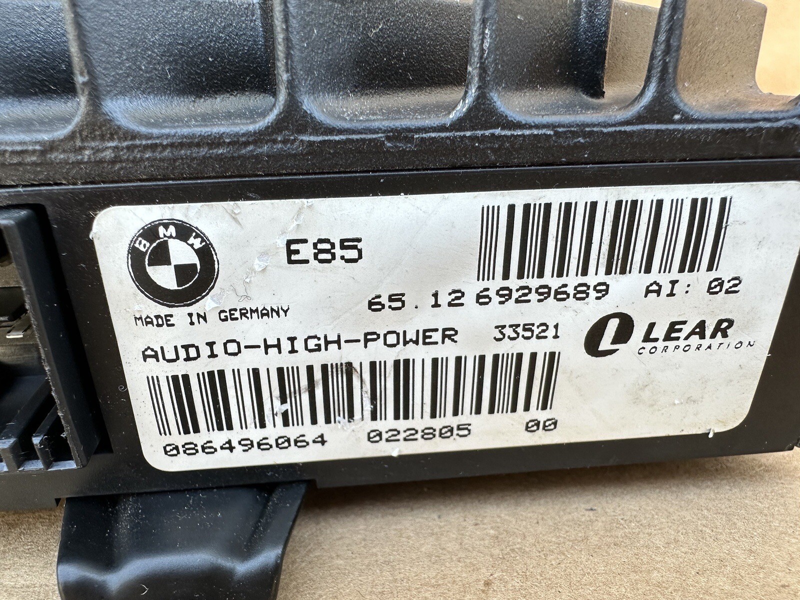 2003-2005 BMW Z4 Lear Radio Amplifier PN 65126929689 for sale  