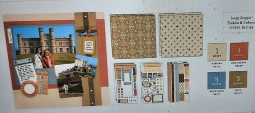 KIT "BIGLIETTI E GETTONI " SIMPLY SCRAPPIN PROGETTATO PER SCRAPBOOKING 12 X 12 - Foto 8 di 9