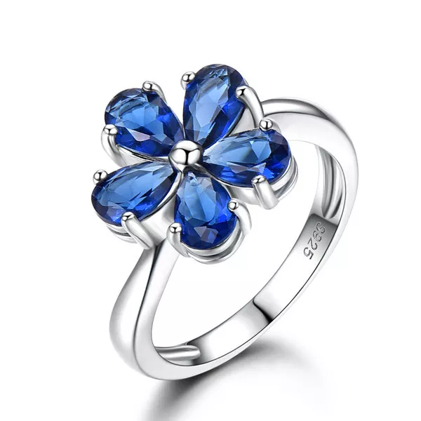 Blue flower ring deals