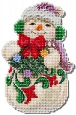 Mill Hill 2024 Jim Shore Beaded Cross Stitch Kit  Snowman with Earmuffs