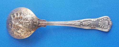 Vintage 5" silberfarben Blumendesign Löffel - Bild 2 von 3