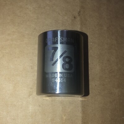 Craftsman 7/8  12pt. Std 1/2in. Dr.  SAE Laser Etched Socket .. Ready To Do Work