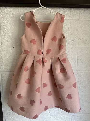 EUC Mini Boden Girls Sleeveless Metallic Heart Dress SIZE 6-7Y Pink MISSING BELT - Picture 8 of 13