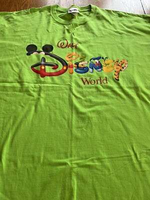 Walt Disney World T-Shirt Lime Green Size X-Large | eBay