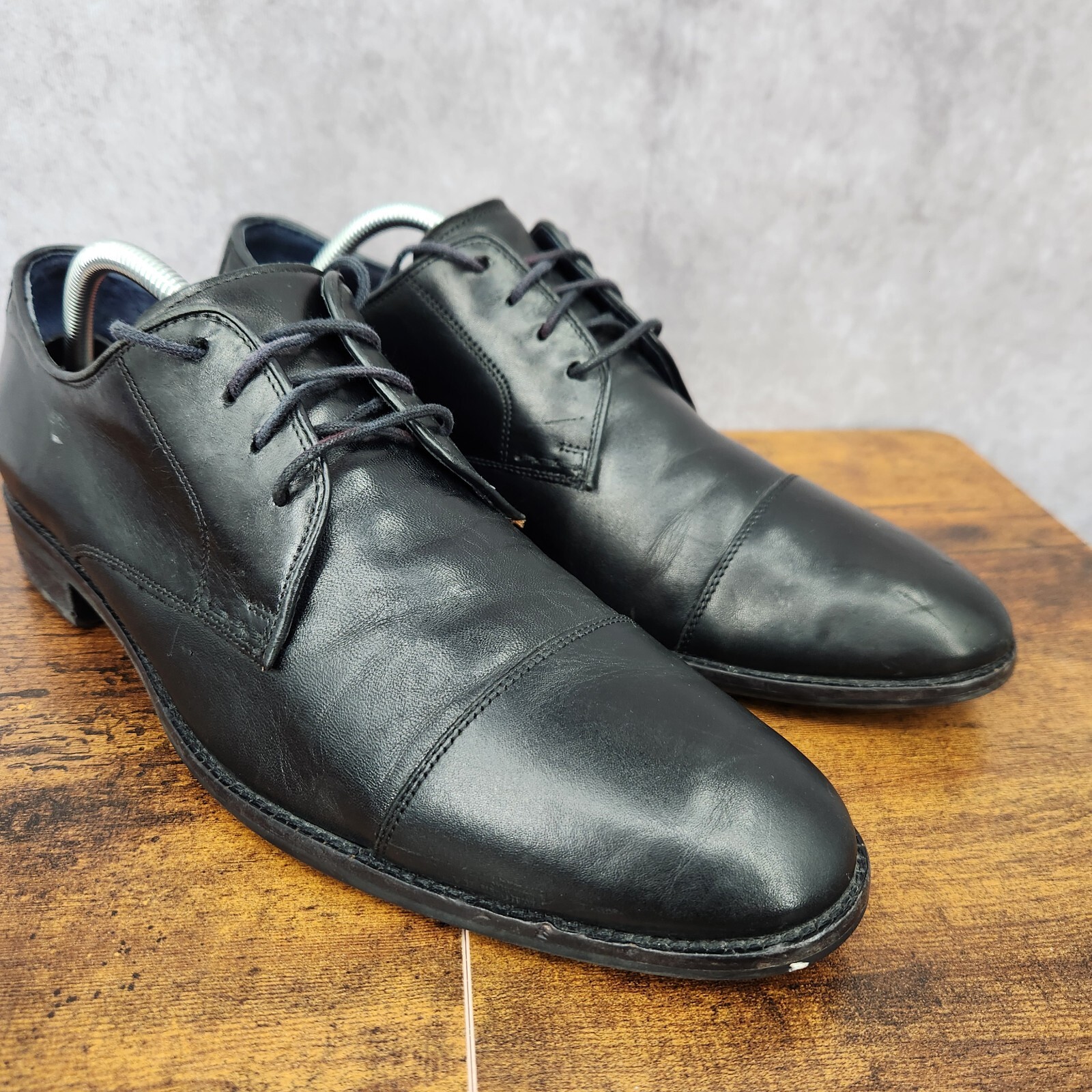 SAOLA Scarpe Cole Haan Grand.Os Lenox Hill Derby Uomo 10 M Pelle Nera Punta a Cappuccio Oxford