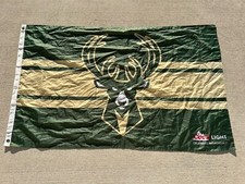 Milwaukee Bucks NBA Coors Light Flag Logo Basketball 29-7/8"x47-7/8" Eyelets SGA