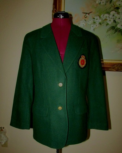 BLAZER FORRADO LIZSPORT PEQUEÑA TALLA 8P VINTAGE LANA VERDE/NAILON 2 BOTONES/3 BOLSILLOS - Imagen 5 de 11
