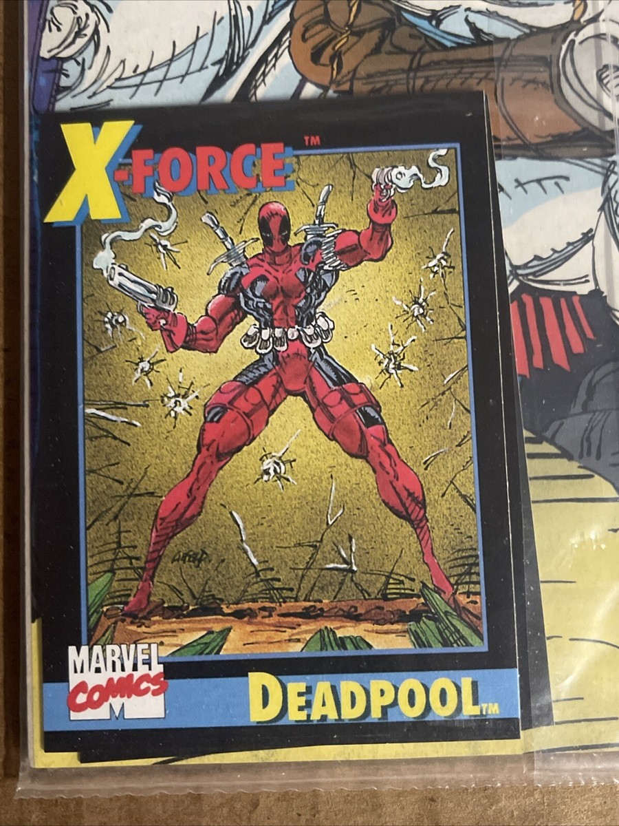 X-FORCE #1 POLYBAGGED ERROR DEADPOOL + SUNSPOT GIDEON TRADING CARD