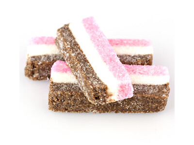 Rainbow Coconut Strips Traditional Neapolitan Coconut Candy Bar