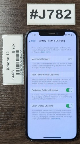 Apple IPHONE 12 64GB Noir (Débloqué) - Lecture Vendeur Notes - Photo 2 sur 5