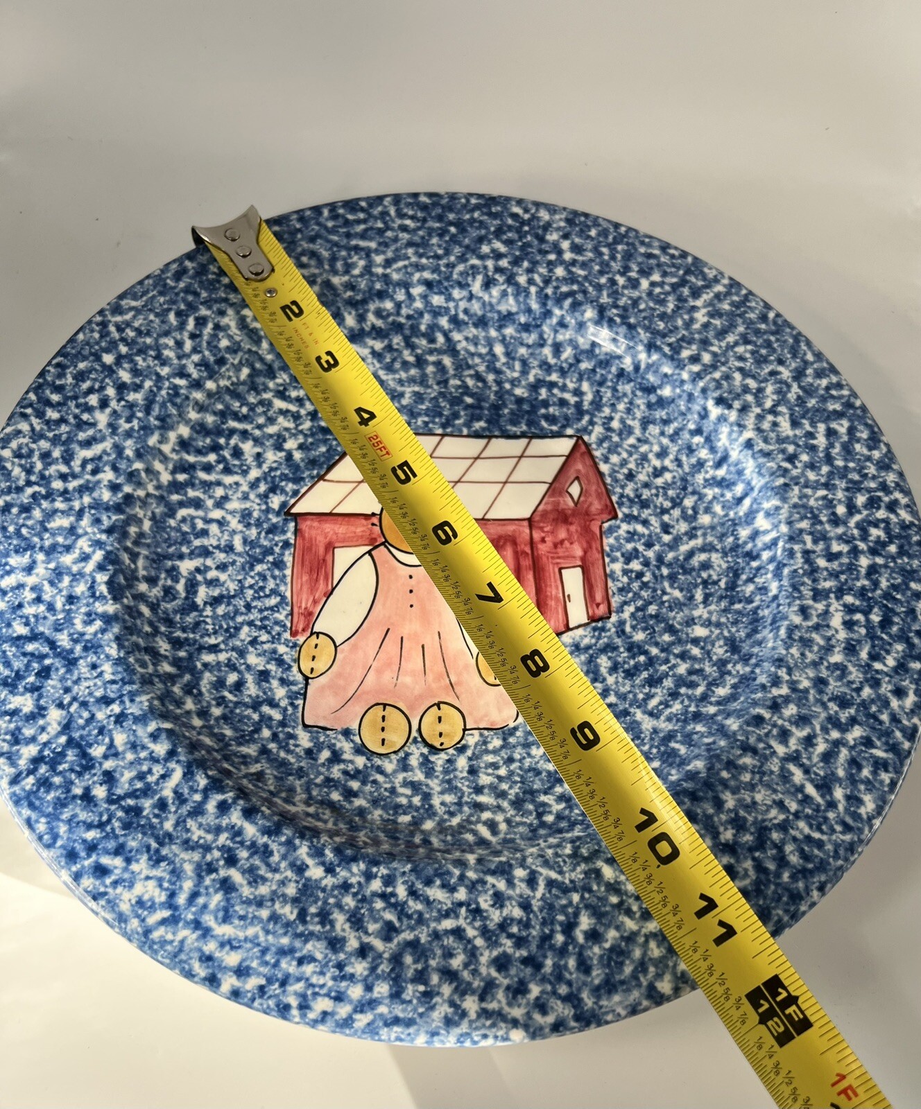 Laurie Gates Los Angeles Pottery Co Blue Stipple Friends Style - 11.5" Platter