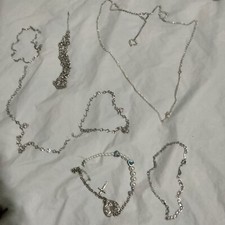 Lot of 7 Jewelry Accessories Bracelets Necklaces Metal Mix for Girls Women