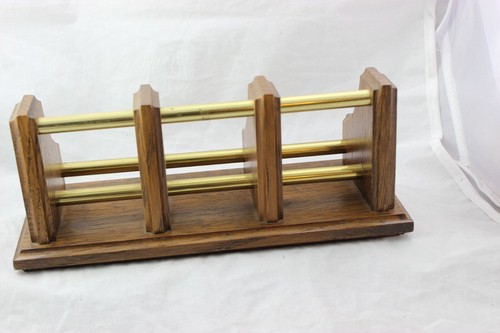 PFEIFENSTÄNDER HOLZ- Messing, für 3 Pfeifen, Neuwertig - Bild 4 von 6