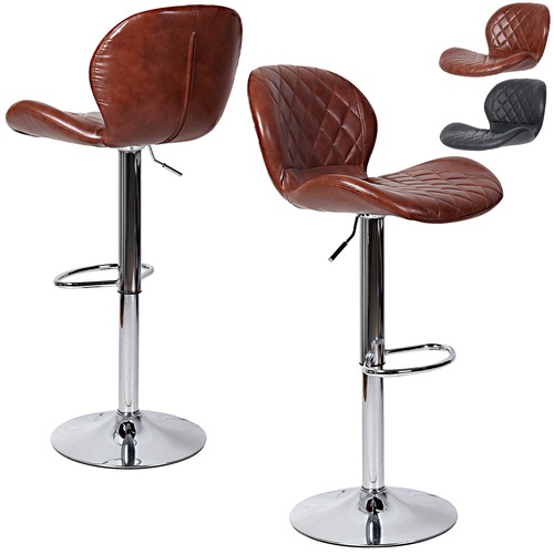 Luxus Barhocker 2er Set Barstühle Kunstleder Barstuhl mit Lehne Tresenhocker DE - Bild 15 von 20