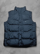 Vintage Y2K Nike Daunenweste Größe M Schwarz Herren Weste Nike Swoosh