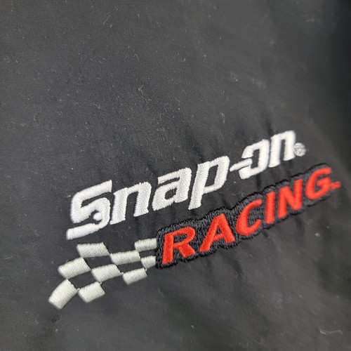 Snap-On Racing Mens Windbreaker Black XXL V-Neck Pockets Pullover Long Sleeve - Picture 3 of 17