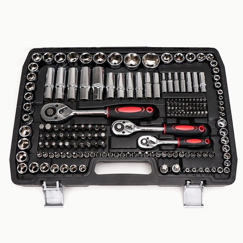Set chiavi a bussola valigetta attrezzi set attrezzi 216 pezzi cricchetto 1/4" 3/8" 1/2" - Foto 14 di 22