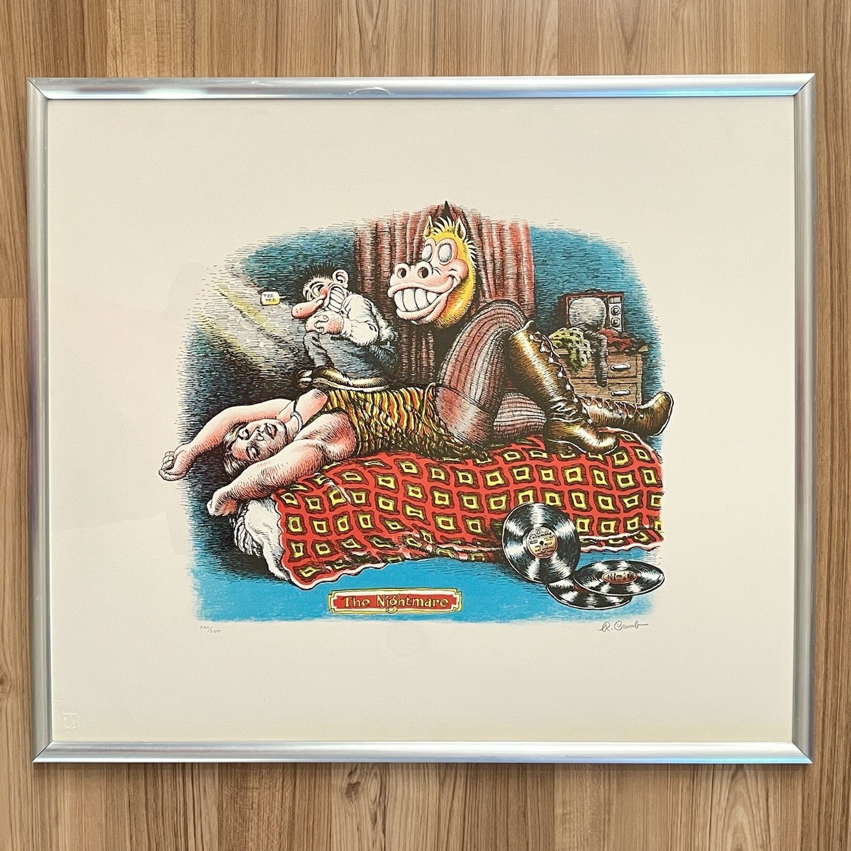 絵画 What do you mean THE NIGHTMARE Vtg Signed Robert Crumb Serigraph Print