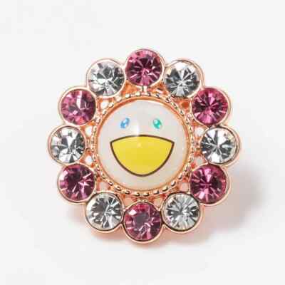Takashi Murakami x Liquem Pink × White Flower Pins Kaikai kiki Accessory Limited