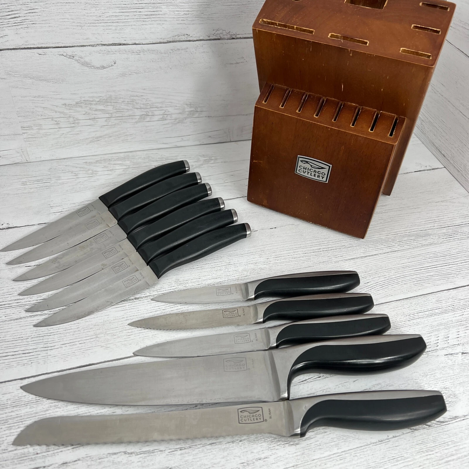 Chicago Cutlery Avondale 11 Stainless Steel Polymer Knives With Wood Block Chef
Opens in a new windo