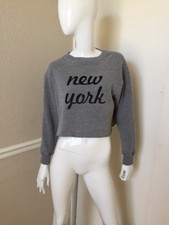 Brandy Melville John Galt Heather NEW YORK Cropped Sweatshirt Sz S