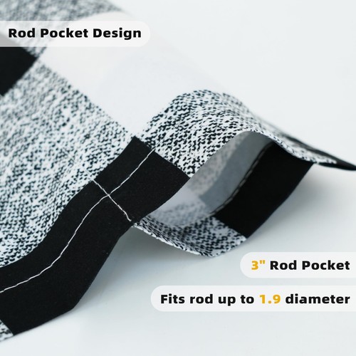 Halbtransparenter Büffel Karo Karo Volant Vorhang für Küche Fenster Bauernhaus - Bild 22 von 36