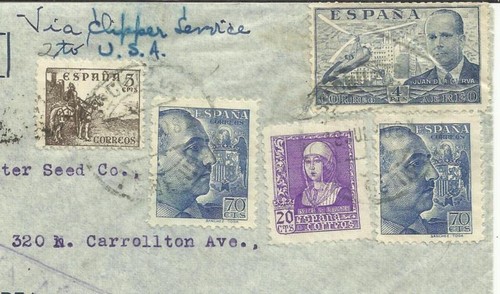 Spain TRANS-ATLANTIC CLIPPER Airmail Sc#C108(Hi-Value) Tenerife Canary Islands - Picture 2 of 3