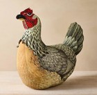 John Derian 16"x15" Beaded Chicken Novelty Plush Pillow Holiday Home Collectibe