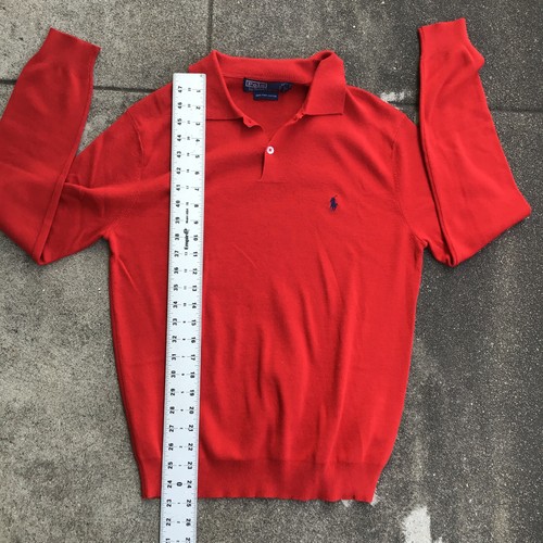 Polo Ralph Lauren Men Small Red Polo Pima Soft Touch Collared Logo - Picture 7 of 9
