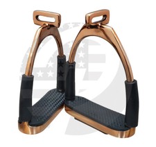 Rose Gold Offset Stirrups Horse Flexible Safety Riding Bendy Stirrups (4.75&rsquo;&rsquo;)