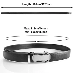 Causal Leather Men's Ratchet Belts For Men Adjustable Automatic Buckle 120cm/47"