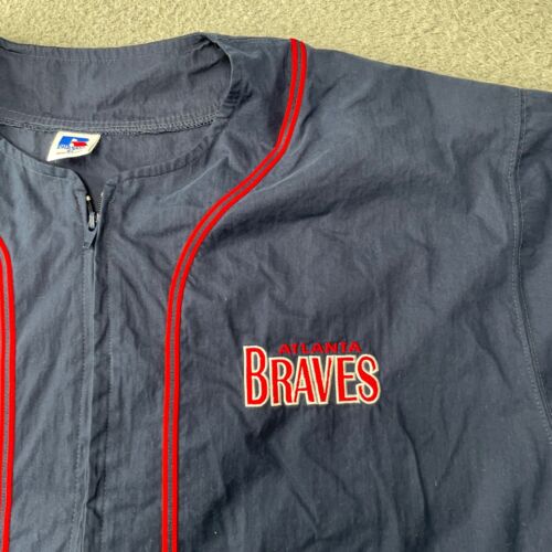 Camiseta De Colección Atlantic Braves Russell Cremallera Completa Calentamiento MLB Béisbol Adulto XL - Imagen 6 de 14