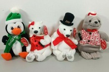 2000 Coca Cola Collectable Beanbag Plush Toy Bear Seal Penguin Beanie FULL SET 4