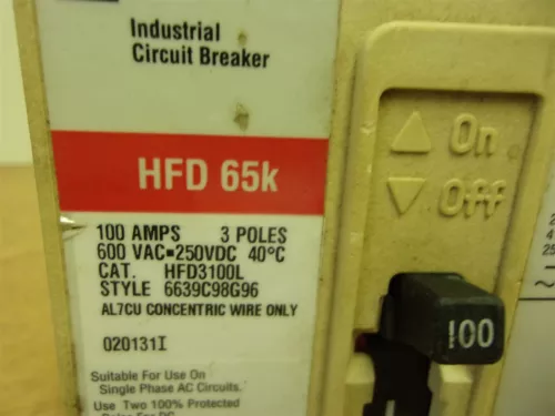 Cutler Hammer HFD3100L3-Pole 100A Circuit Breaker "I" *FREE SHIPPING*