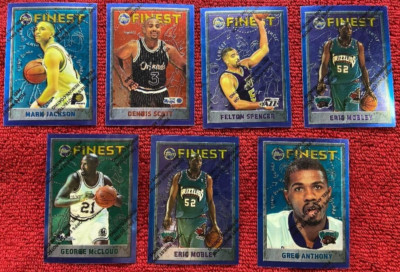 1995-96 Basketball Finest Lot of 7 Cards, With Protective Layer, NM (.0771)