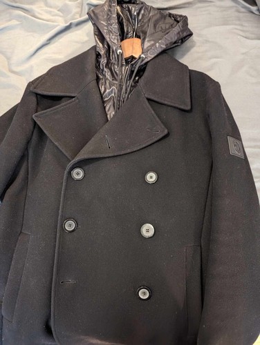 DIRK BIKKEMBERGS - Fitted removeable hood peacoat - Sz 50 - Picture 9 of 17