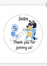 12-2  sticker w/ 4x6 bags party favor birthday Bluey resealable personalize trea