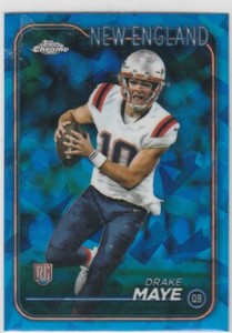 Drake Maye RC 2024 Topps Chrome Sapphire Football New England Patriots #203