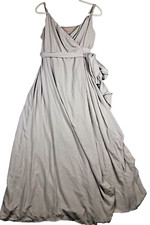 Show Me Your MUMU Maxi Dress Sz-L Beige Liz Strappy Wrap  Lined Drapy Bridesmaid