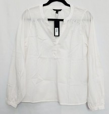 Banana Republic Women's Summer Transparent Blouse Long Sleeve XS White Top  New