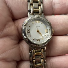 Running Guess Quartz Womens Watch Two tone Silver/Gold Band For Small Wrist VTG