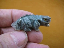 Y-LIZ-IG-15) gray baby IGUANA LIZARD carving SOAPSTONE Peru gem FIGURINE stone