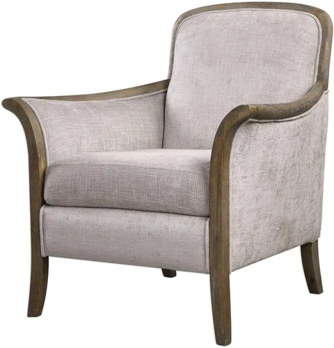 Transitional Taupe Accent Chair - Brittoney 23369 Stylish Comfort - Picture 4 of 6