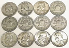 🔥Franklin Half Dollar Lot 1951-1963💰12 Coins Avg Circ-AU🚚SHIP